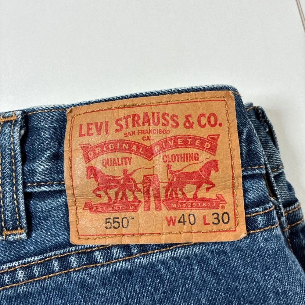 Levi's 550 Relaxed Fit Jeans 40x30 Blue Denim Tapered USA Cowboy
